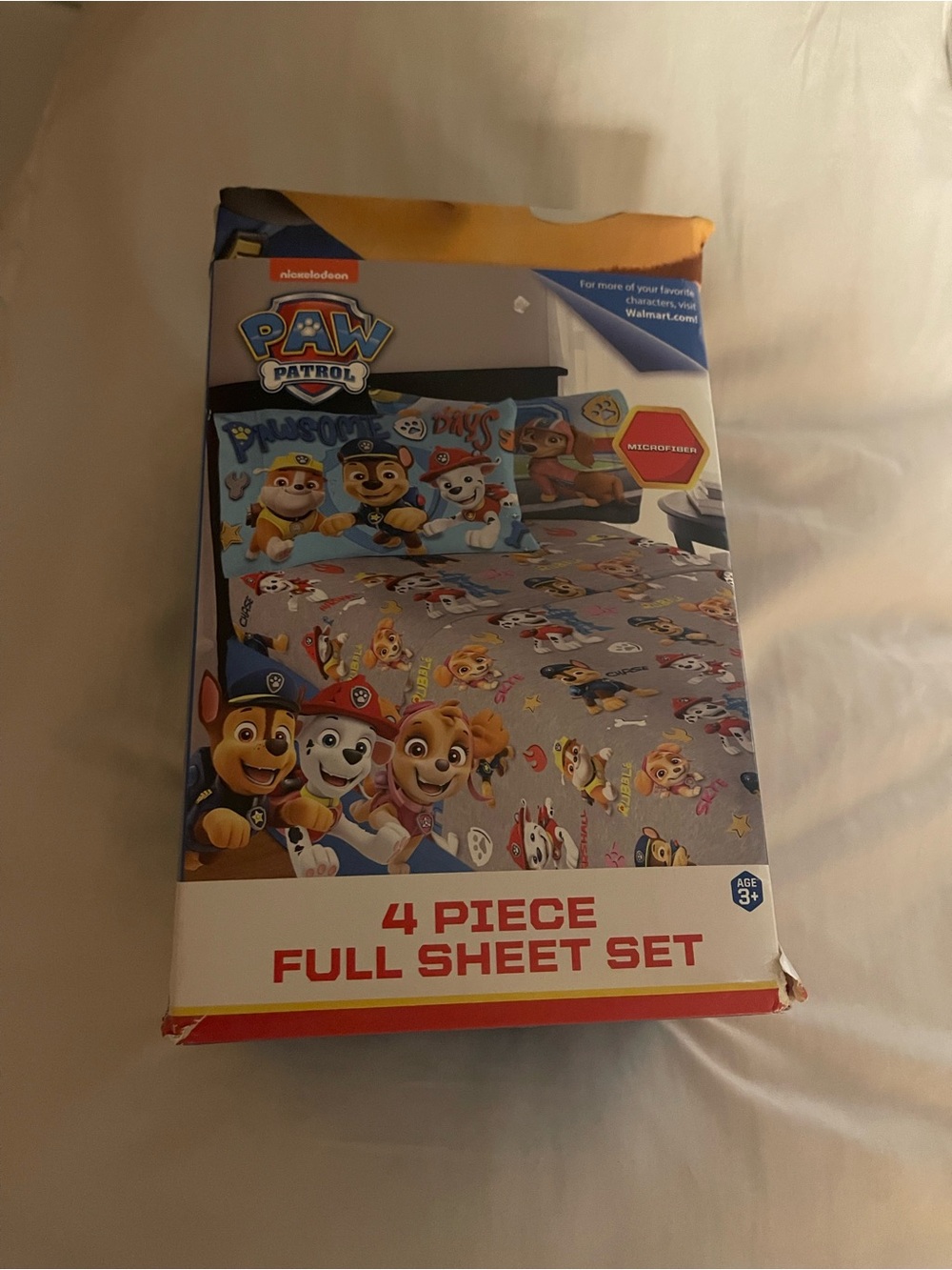 Paw Patrol Kids 4-Piece Full Sheet Set - Gray and Blue